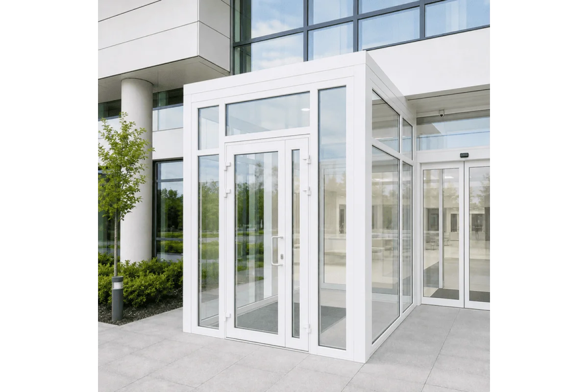 Металопластиковий тамбур REHAU 2100*2600 мм білий