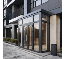 Металлопластиковый тамбур REHAU 3600*2600 мм антрацит