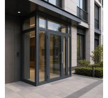 Металлопластиковый тамбур REHAU 3400*2700 мм антрацит