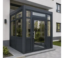 Металлопластиковый тамбур REHAU 3600*2500 мм антрацит