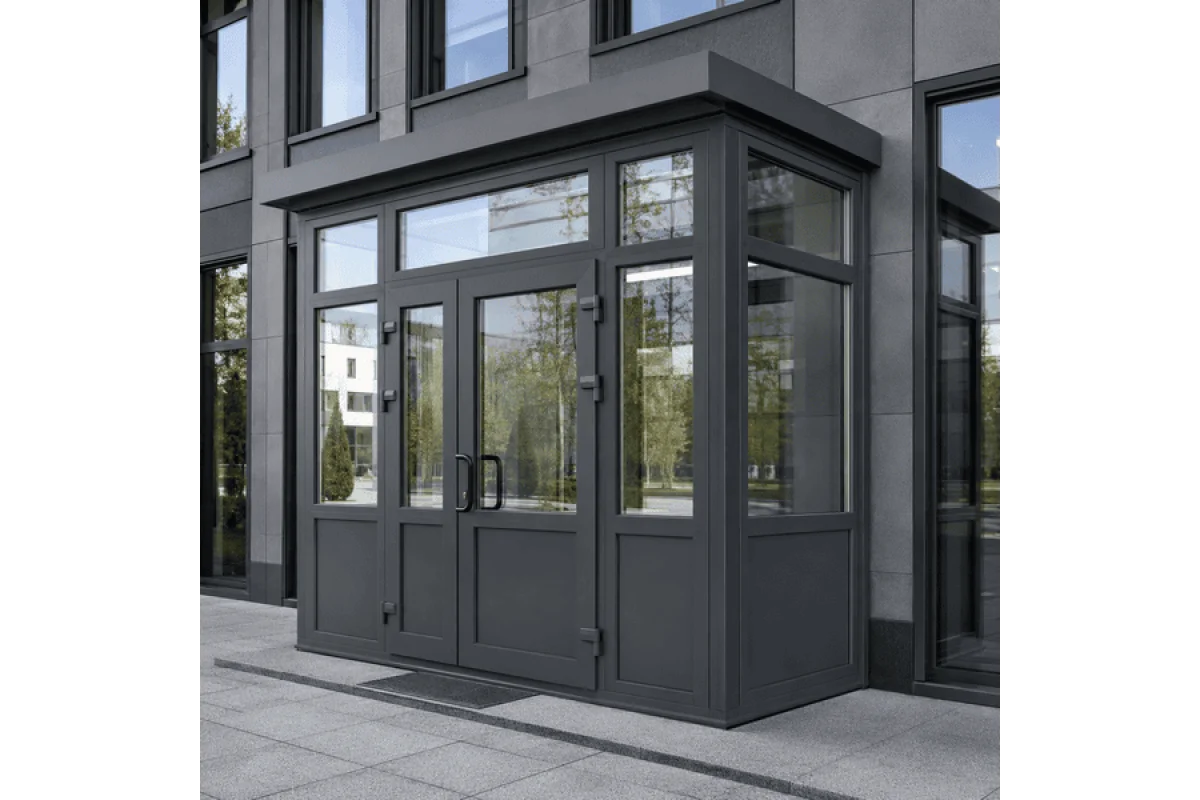 Металлопластиковый тамбур REHAU 4100*2400 мм антрацит