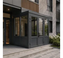 Металлопластиковый тамбур REHAU 3500*2500 мм антрацит