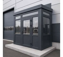 Металлопластиковый тамбур REHAU 3900*2500 мм антрацит