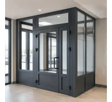 Внутрішній металопластиковий тамбур REHAU 3300*2700 мм антрацит