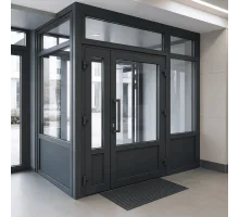 Внутрішній металопластиковий тамбур REHAU 3500*2700 мм антрацит