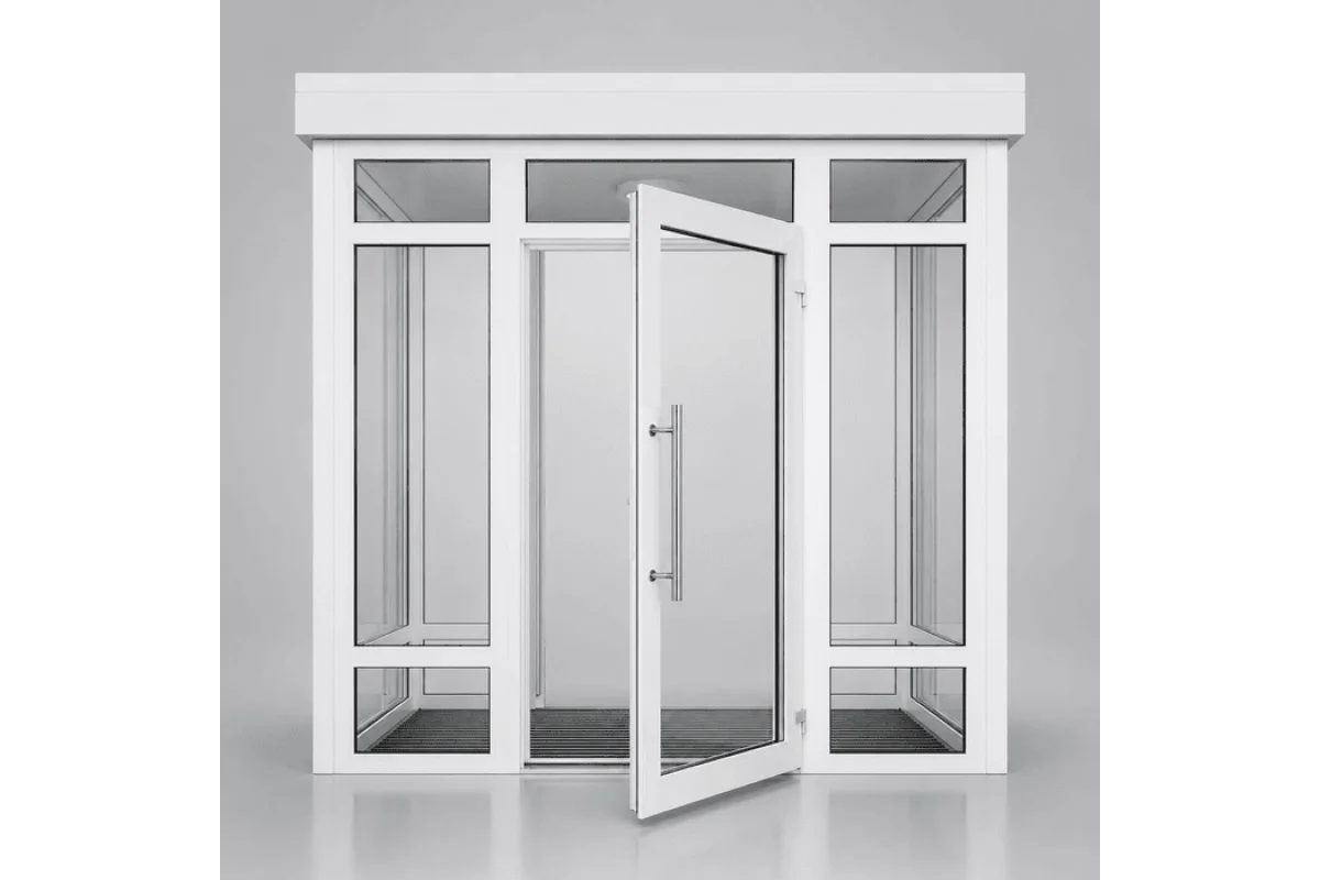 Металлопластиковый тамбур REHAU 4000*2700 мм белый