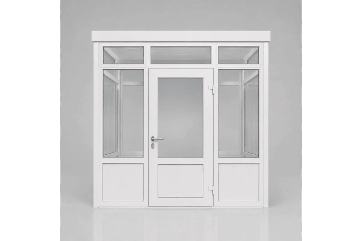 Металлопластиковый тамбур REHAU 2900*2500 мм белый