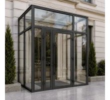Скляний алюмінієвий тамбур ALULIGHT 2800*2200 мм антрацит