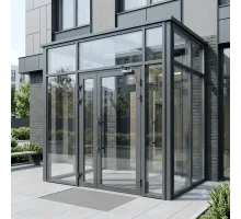 Скляний алюмінієвий тамбур ALULIGHT 3300*2300 мм антрацит