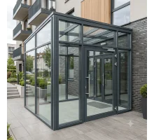 Скляний алюмінієвий тамбур ALULIGHT 4300*2400 мм антрацит