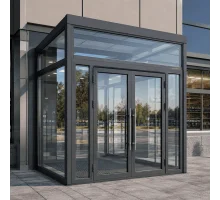 Скляний алюмінієвий тамбур ALULIGHT 2700*2400 мм антрацит