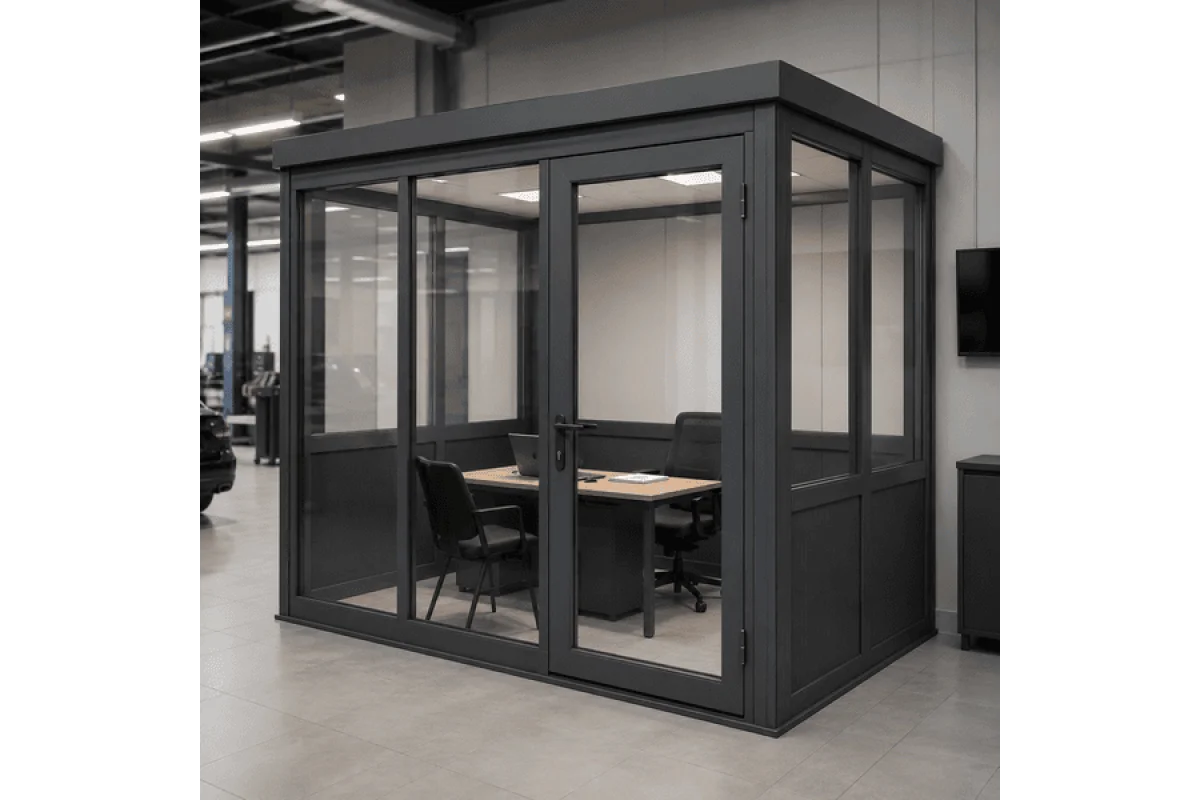Металопластиковий тамбур REHAU 3200*2400 мм антрацит