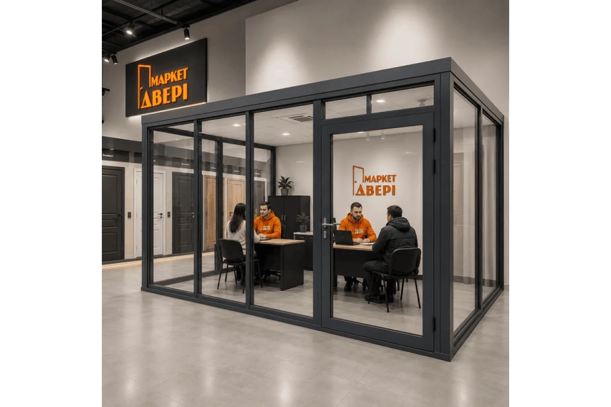 Тамбур алюминиевый для помещений ALULIGHT 4500*2700 мм антрацит