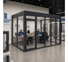Тамбур алюминиевый для помещений ALULIGHT 4300*2700 мм антрацит