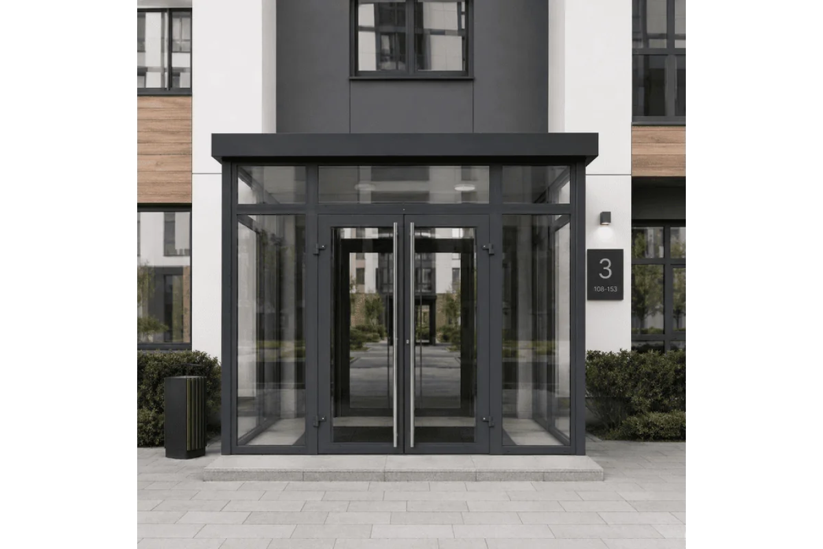 Металлопластиковый тамбур WDS 4500*2500 мм антрацит
