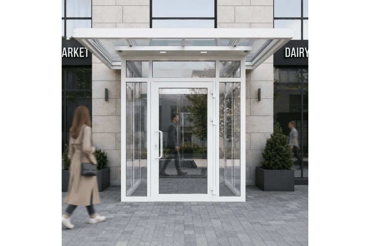 Тамбур из металлопластикового профиля WDS 2500*2400 мм белый