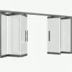 Холодное остекление террасы верхнеподвесная раздвижная система гармошка Spaceplus каленное стекло 5000*2200 мм
