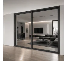 Алюминиевые раздвижные двери из теплоизолированного профиля ALUMIL S700 2000*2200 мм антрацит
