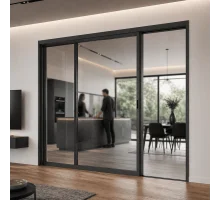 Алюминиевые раздвижные двери из теплоизолированного профиля ALUMIL S700 2000*1800 мм антрацит