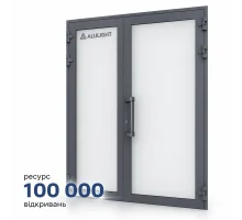 Алюмінієві вхідні двері для магазину з холодного профілю ALULIGHT C45 антрацит 1800*2200 мм 