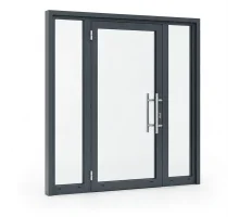 Алюминиевая входная дверь для коммерческих помещений FRAMEX 1050*2400 мм антрацит