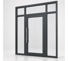 Алюминиевая входная дверь для коммерческих помещений FRAMEX 1150*2200 мм антрацит
