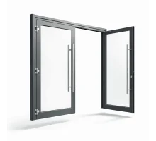 Алюминиевая входная дверь из теплого профиля ALUMIL  для коммерческих помещений 1900*2400 мм антрацит