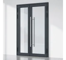 Алюминиевая входная дверь из холодного профиля ALULIGHT C45 для коммерческих помещений 1200*2100 мм антрацит