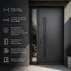 Алюминиевая входная дверь из теплого профиля ALUMIL для дома 1100*2200 мм антрацит