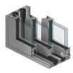Алюминиевые раздвижные двери из теплоизолированного профиля ALUPROF MB-77HS 2050*2100 мм антрацит