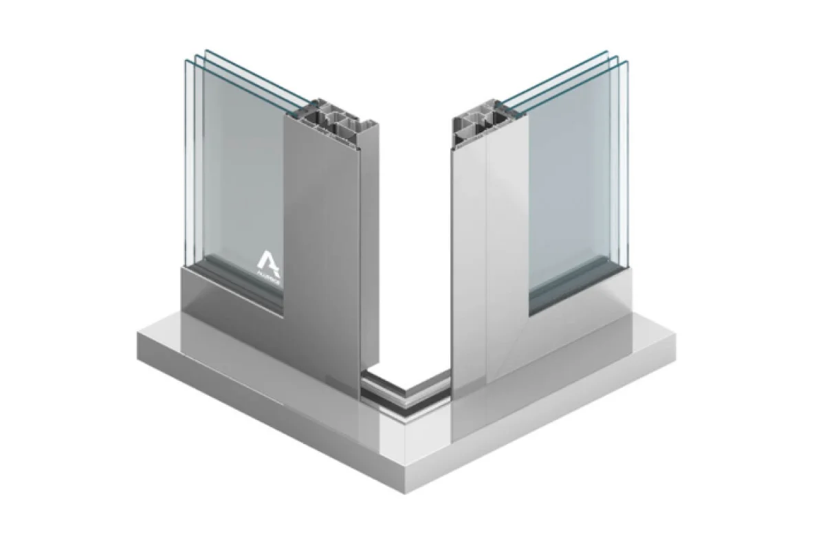 Алюминиевые раздвижные двери из теплоизолированного профиля ALUPROF MB-77HS 2050*2100 мм антрацит