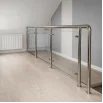 Ограждение стеклянное на соединителях Stable Horizont хром стекло каленное бронза 1000*1000 мм
