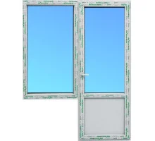 Балконный блок Steko S500 с глухим окном и поворотно-откидной дверью 1600 x 2200 мм