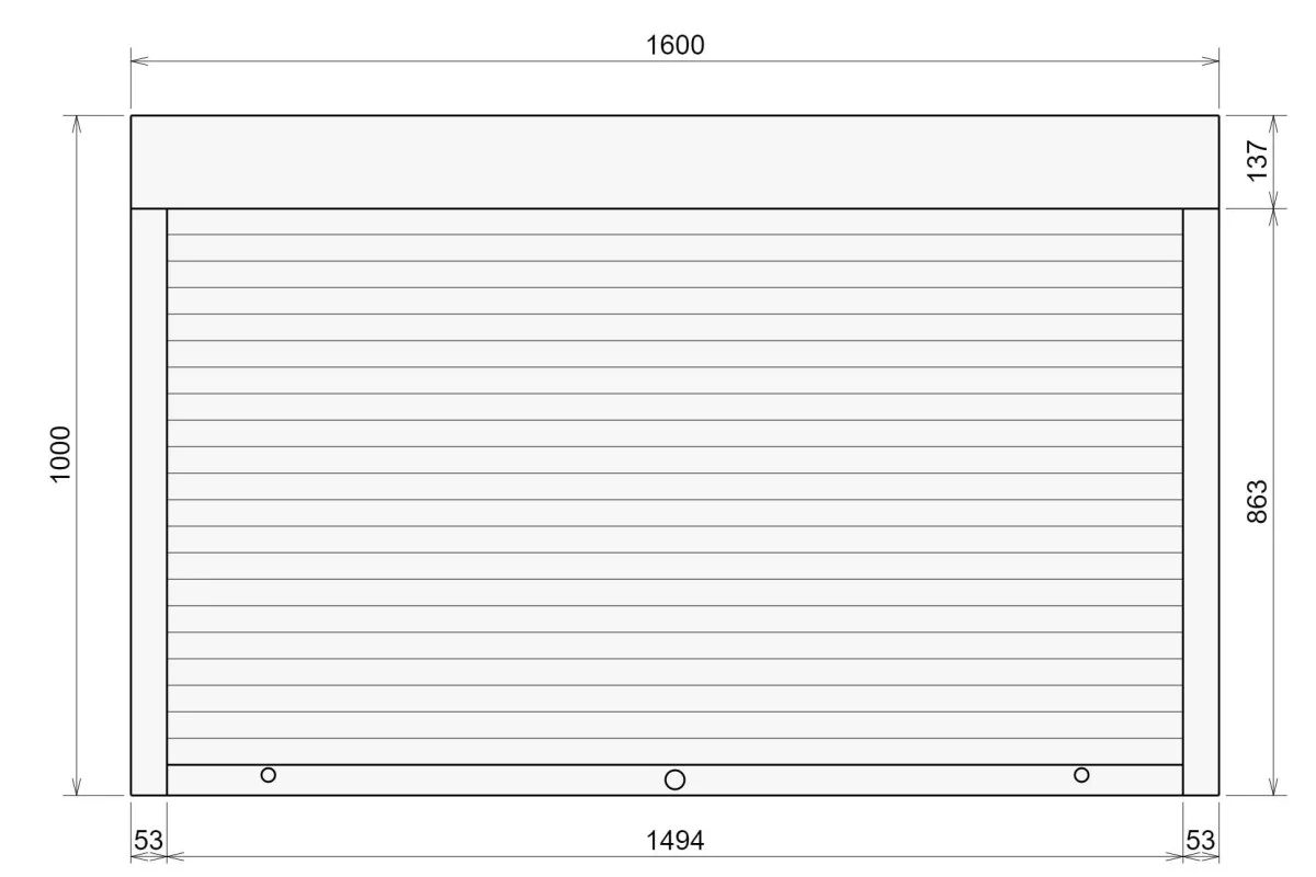 Защитные алюминиевые ролеты Comfort Line 1600-1000 мм P55