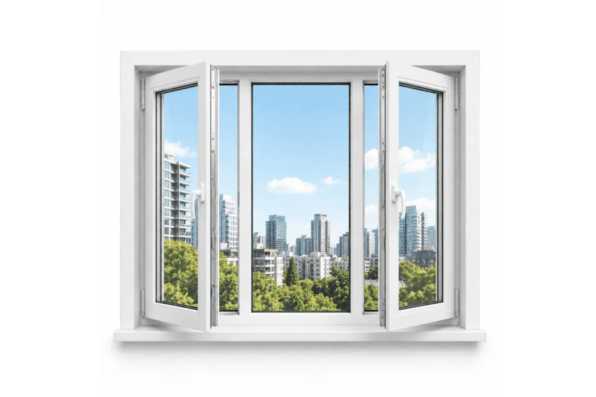 Металлопластиковое окно VEKA Softline 82 трёхстворчатое с поворотно-откидной створкой 2100 x 1000 мм
