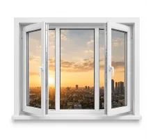 Металлопластиковое окно VEKA Softline трёхстворчатое с поворотно-откидной створкой 2000 x 700 мм