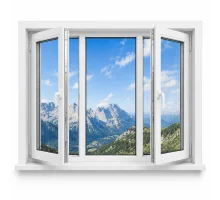 Металлопластиковое окно REHAU EURO 60 трёхстворчатое с поворотно-откидной створкой 2000 x 1500 мм