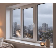 Металлопластиковое окно REHAU EURO 70 трёхстворчатое с поворотно-откидной створкой 2000 x 1500 мм