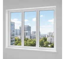 Металлопластиковое окно REHAU EURO 70 трёхстворчатое с поворотно-откидной створкой 2000 x 1300 мм