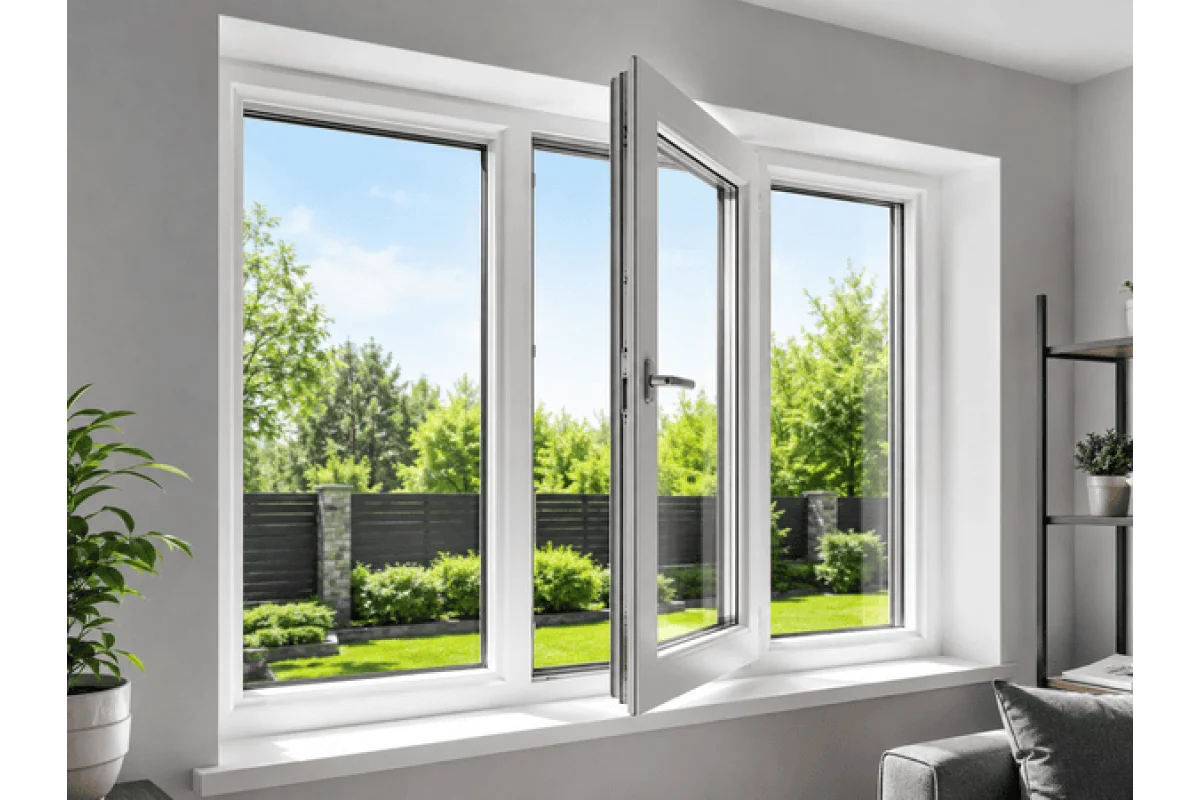 Металопластикове вікно VEKA Softline 82 трьохстулкове з поворотно-відкидною стулкою 1900 x 1500 мм