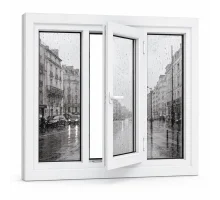 Металлопластиковое окно REHAU EURO 60 трёхстворчатое с поворотно-откидной створкой 1900 x 1000 мм