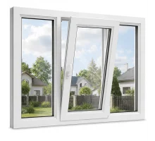 Металлопластиковое окно REHAU EURO 60 трёхстворчатое с поворотно-откидной створкой 1900 x 1500 мм