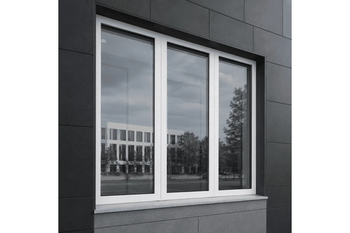 Металопластикове вікно VEKA Softline 82 трьохстулкове з поворотно-відкидною стулкою 1900 x 1200 мм