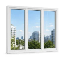 Металлопластиковое окно REHAU EURO 60 трёхстворчатое с поворотно-откидной створкой 1900 x 700 мм