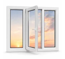 Металлопластиковое окно REHAU EURO 60 трёхстворчатое с поворотно-откидной створкой 2000 x 1400 мм
