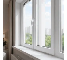 Металлопластиковое окно REHAU EURO 60 трёхстворчатое с поворотно-откидной створкой 2000 x 1000 мм