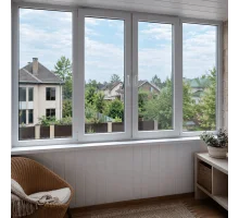 Металлопластиковое окно REHAU EURO 70 четырехстворчатое с двумя поворотно-откидными створками 2500 x 700 мм