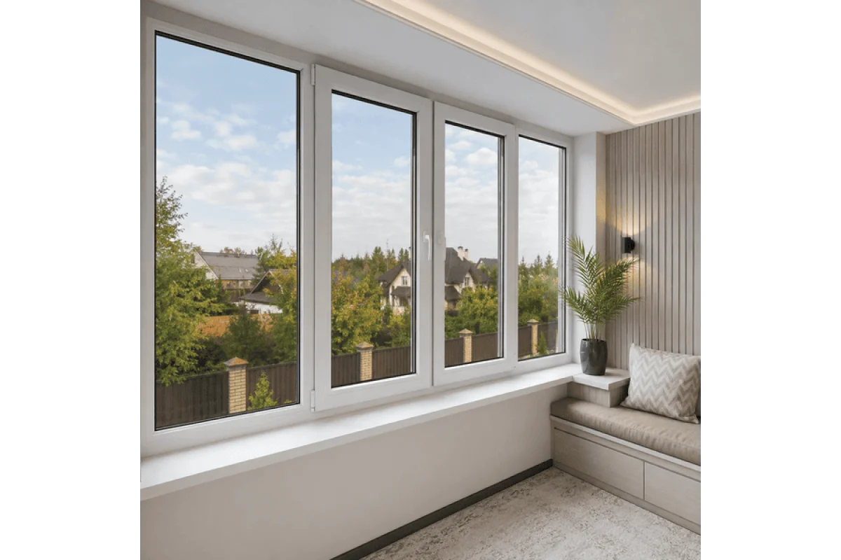 Металопластикове вікно VEKA Softline 82 чотиристулкове з двома поворотно-відкидними стулками 2500 x 1700 мм