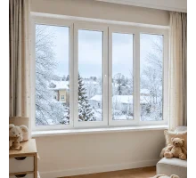 Металлопластиковое окно VEKA Softline 76 4х-створчатое с двумя поворотно-откидными створками 2600 × 1300 мм