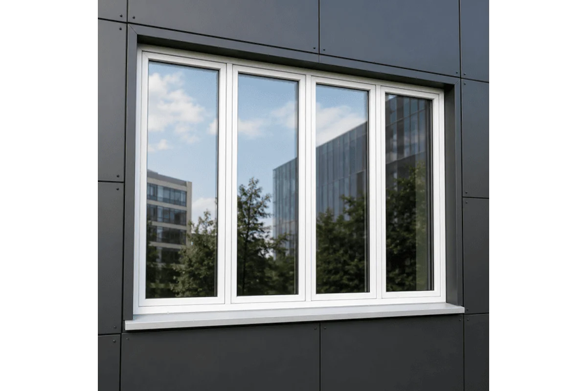 Металлопластиковое окно VEKA Softline 76 4х-створчатое с двумя поворотно-откидными створками 2700 × 1100 мм